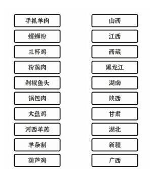 文字进化连上各省份美食一二三关怎么过关