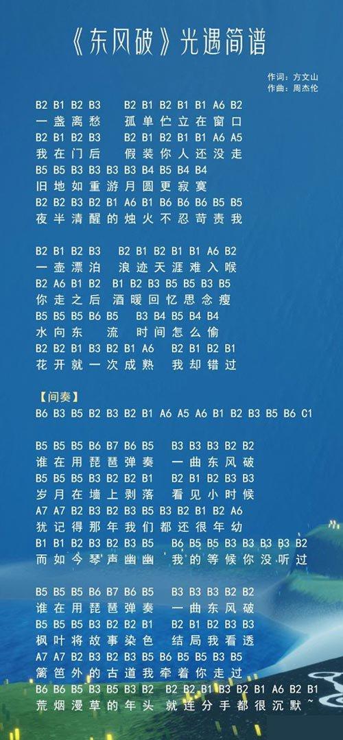 光遇简谱大全流行歌曲最新