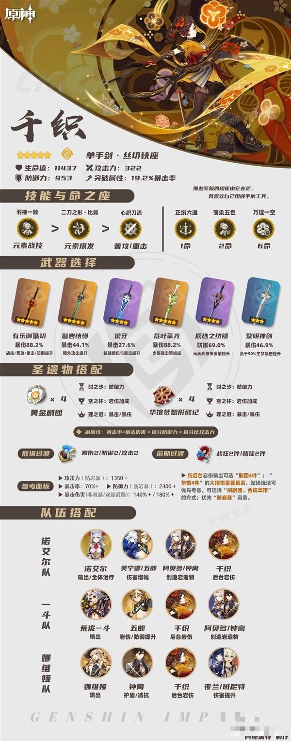 《原神》4.5千织全面培养攻略 千织技能天赋介绍与装备、队伍搭配指南