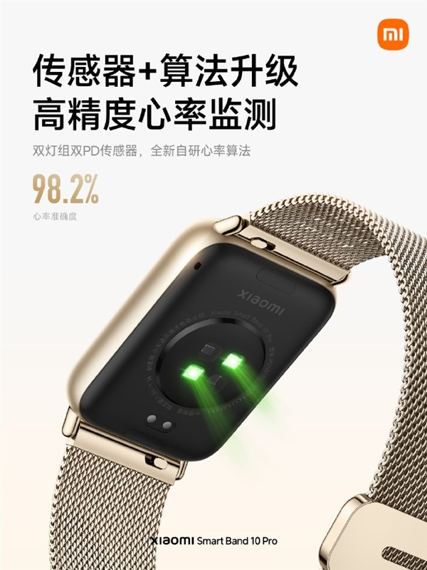 小米手环10 Pro安康监测大晋级,心率准确度98.2% 睡眠算法2.0来了