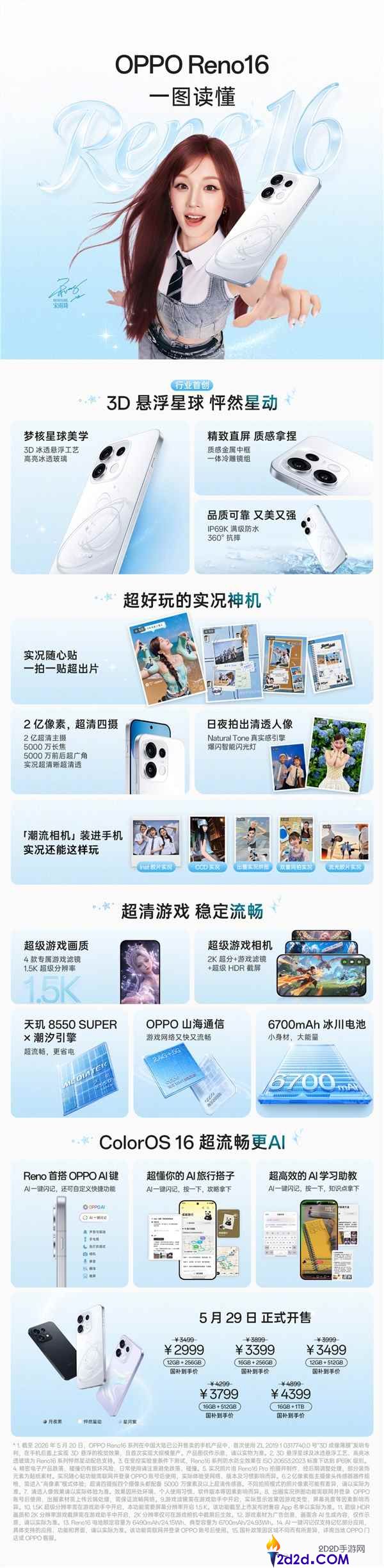 2999 元起!一图读懂 OPPO Reno16 系列:同档实况神机参数详解