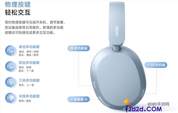 349元 REDMI首款头戴降噪耳机发布:42dB降噪与72小时超长续航
