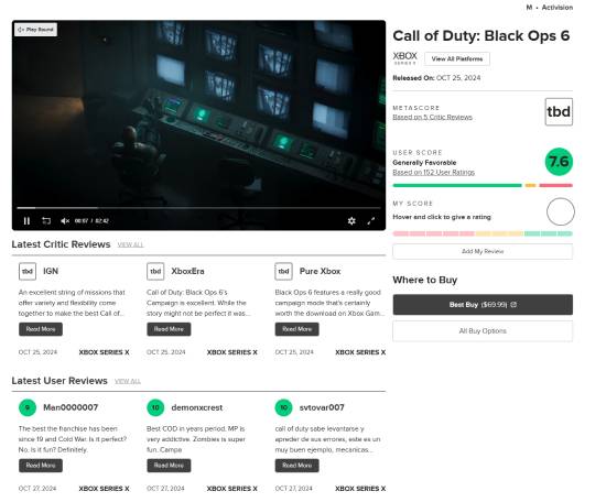 《COD21》M站用户均分出炉：PS5均分7.2 XSX7.6 PC仅4.9