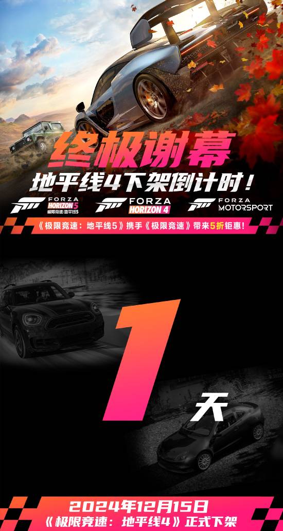 倒计时1天！《极限竞速：地平线4》即将永久下架 骨折促销中