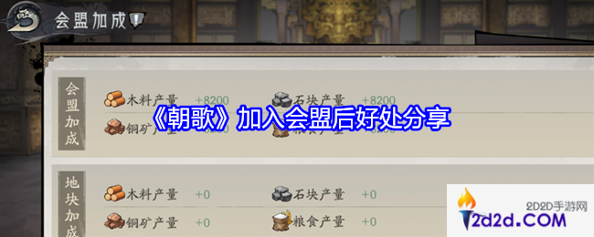 朝歌加入会盟后好处分享