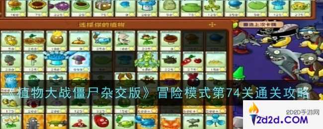 植物大战僵尸杂交版冒险模式第74关怎么通关
