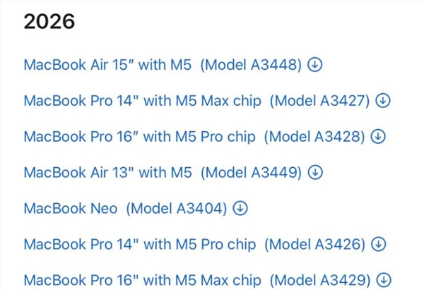 苹果最廉价条记本提早现身,将命名MacBook Neo,
