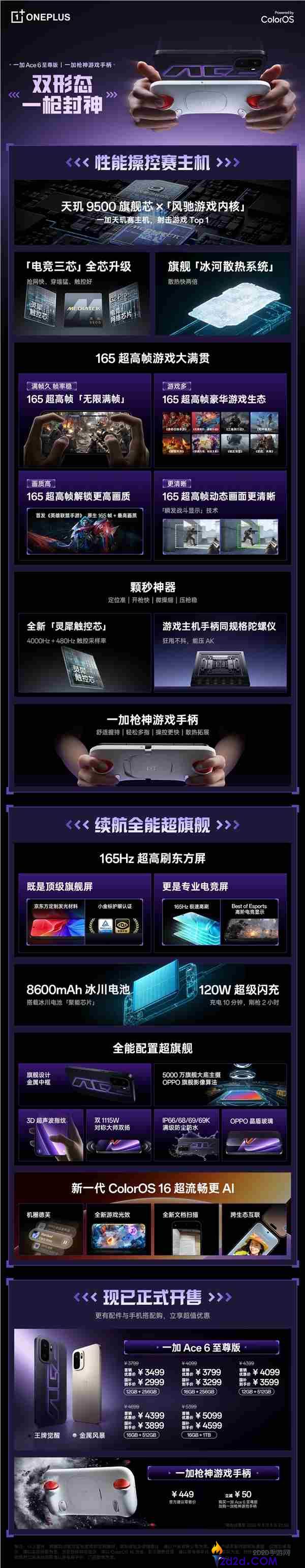 机圈最强游戏机,一图读懂一加Ace 6至尊版,2999元起