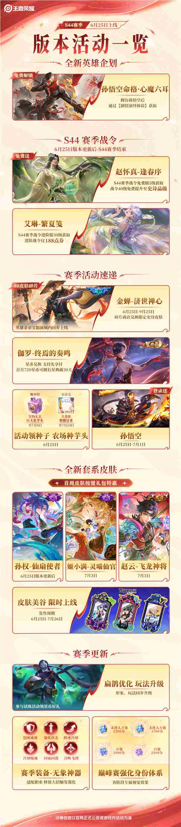 《王者荣耀》S44新赛季即将开启，孙悟空心魔六耳皮肤收费上线