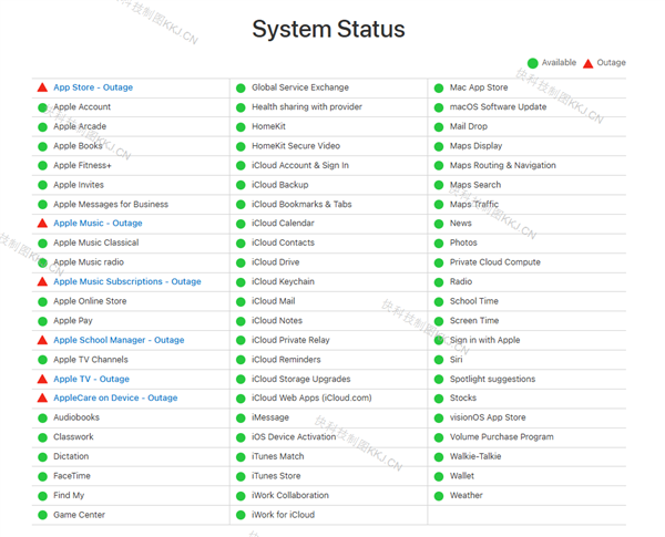 苹果官方回应App Store、Apple Music等服务故障，正在进行例行维护
