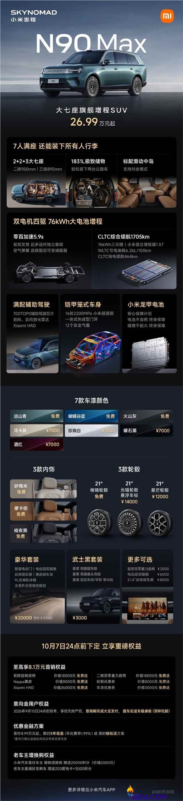 小米澎程N90 Max详解：综合续航1705km与1831L储物，售价26.99万元起